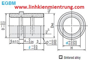 Bạc vai giữa EGBM D8,D10,D13,D16,D20,D25,D30