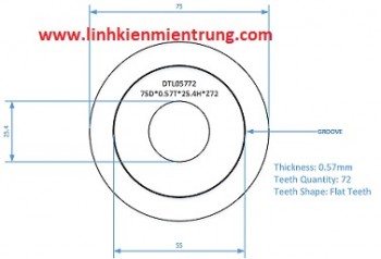 DTL05772 Đĩa cưa D75*0.57*25.4*Z72 Lưỡi cưa D75 Lưỡi cắt D75