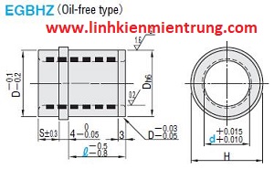 Bạc vai giữa EGBHZ D13,D14,D16,D20,D25,D30,D35,D40.