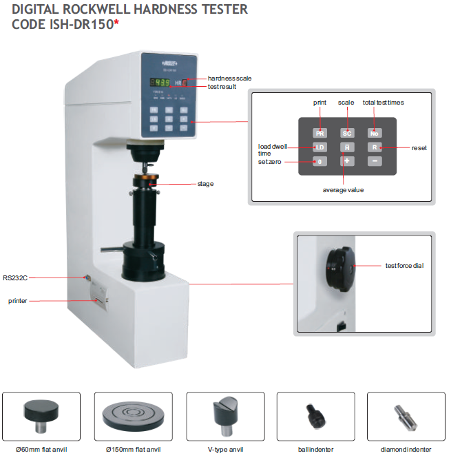 digital rockwell hardness tester code ish dr150 2